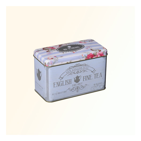 纽英利缇优雅风铁罐装英式伯爵调味红茶（袋泡调味茶）
80g