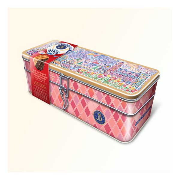 茱莉斯马赛克巧克力薄格饼干礼罐 - 200g