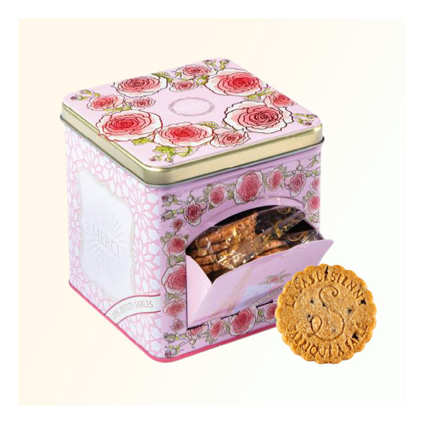 La Sablesienne 巧克力味饼干（巴黎花漾正方礼罐） – 200g